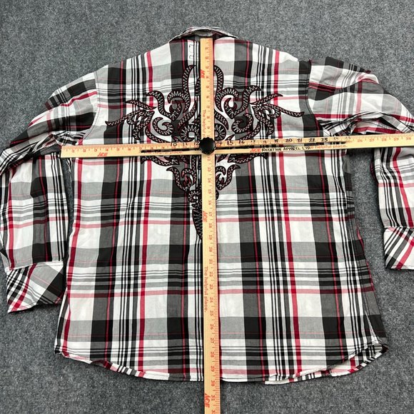 Panhandle Slim Shirt Adult Extra Large Red Black Pearl Snap Western Mens * - Picture 13 of 15
